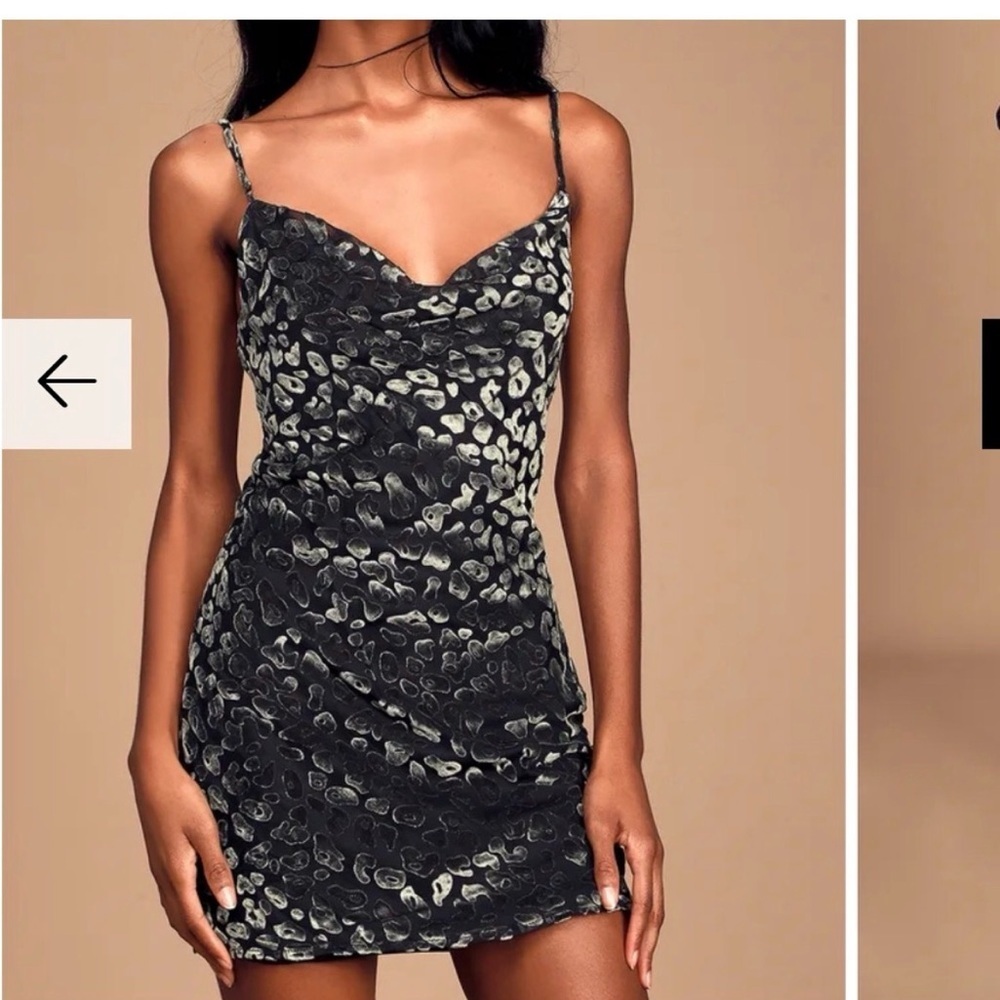 Lulus leopard print velvet mini dress